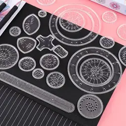 22PCS Drawing Hollow Tool Kaleidoscopic Set Multi-function Drawing Flower Ruler Children Student Ruler Kit Flower Curve Ruler