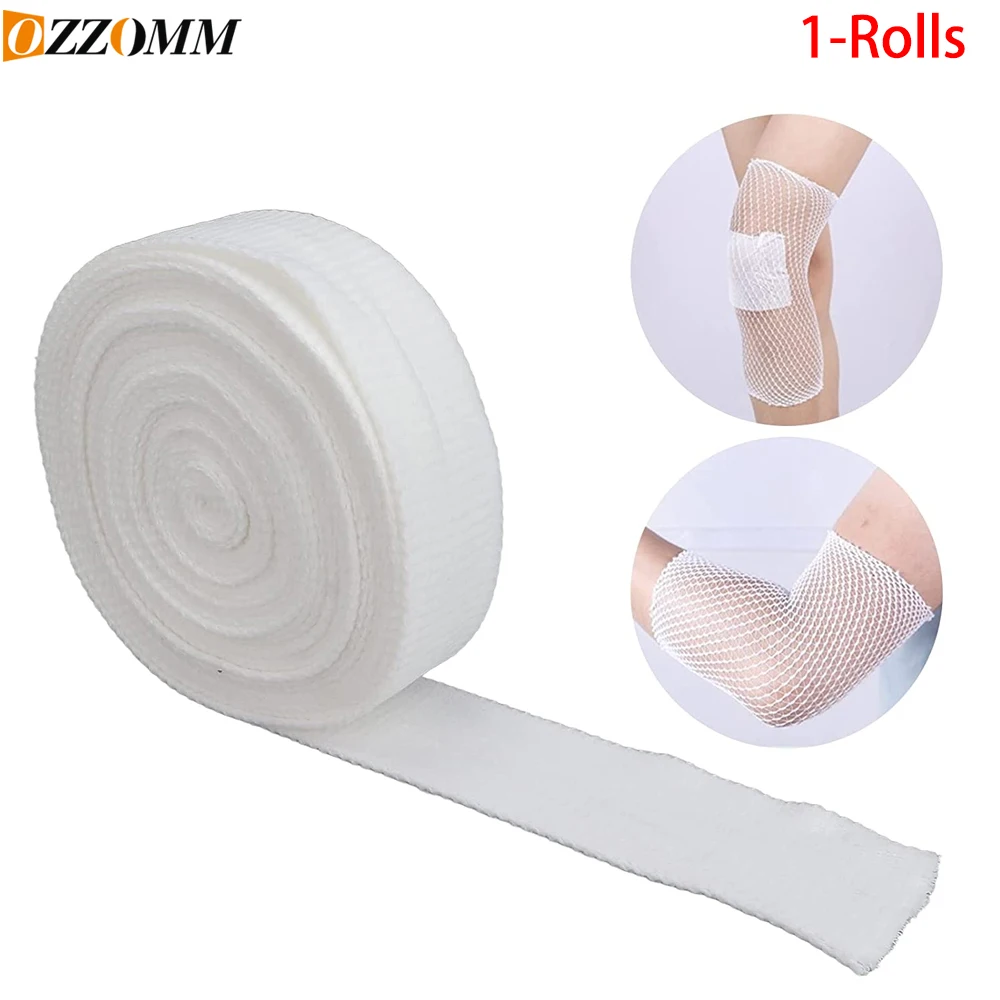 1 Roll Elastic Tubular Bandage - Stretch Gauze Wrap for Wound Dressing, No Adhesive Tape Needed - Breathable Medical Support