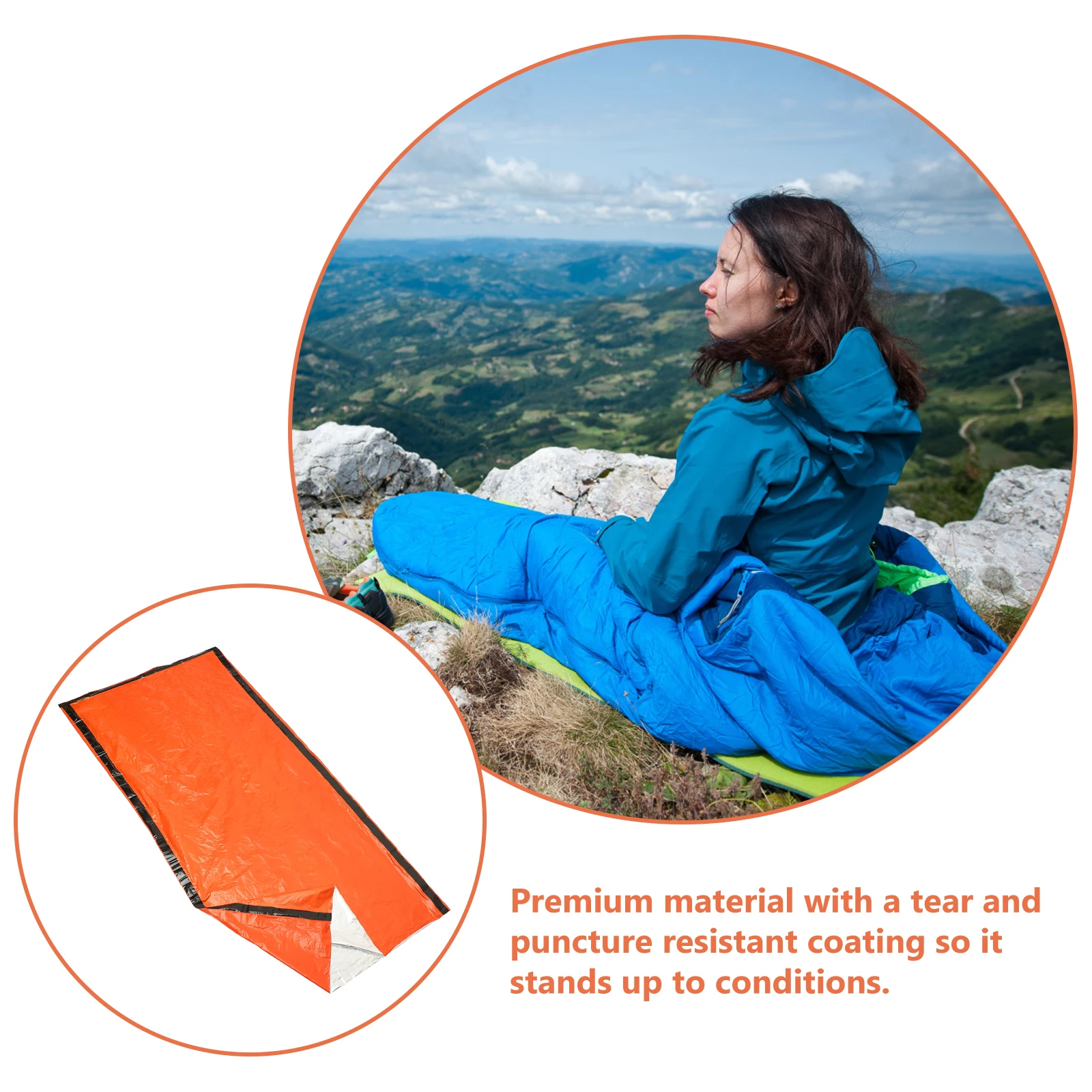 

PE Aluminum Film Sleeping Bag Emergency Survival Outdoor Camping Compact Lightweight Weather Resistant Storage Sack Bivvy Bags