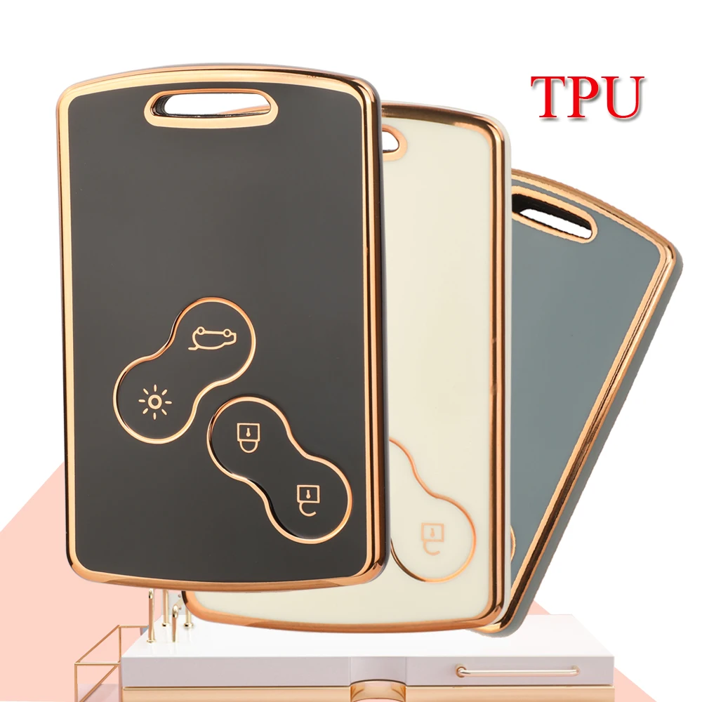 JYQ 4 Button NEW TPU Car Remote Key Shell Case Cover For Renault Duster Captur Clio IV Logan Megane Koleos Scenic Fluence Laguna
