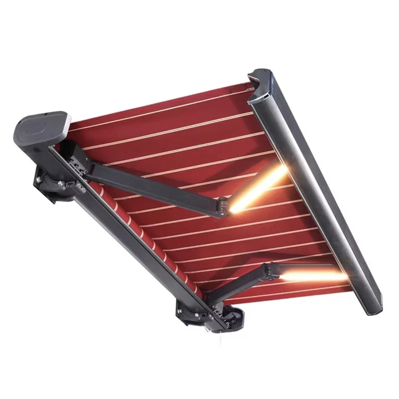 

Outdoor aluminum alloy full box awning villa folding and retractable awning courtyard balcony electric awning