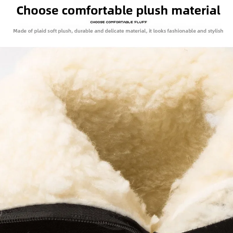 Zimowe męskie buty śniegowce outdoorowe antypoślizgowe buty na platformie dla mężczyzn ocieplane aksamitem ciepłe bawełniane buty męskie modne pluszowe buty do połowy łydki Botas