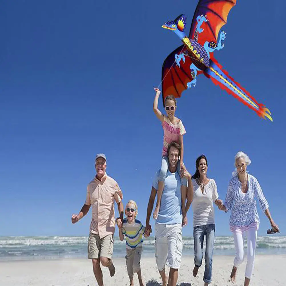 1Set 3D-Dinosaurier-Drachen für Kinder, fliegender Spaß im Freien, einfach zu montieren, leichter, rahmenloser Drachen für Geburtstag, Weihnachten, Geschenkidee