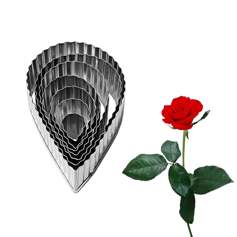 Poinsettia Rose Dahlia Petal Leaf Cutter Set Stainless steel Candy Biscuit Fondant Cookie Cutters, Cake Decorating Tools