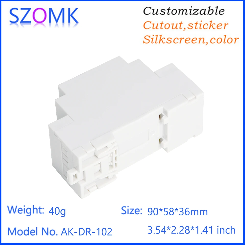 1Piece SZOMK din rail junction box  90X58X36mm ABS plastic case enclosure terminal block