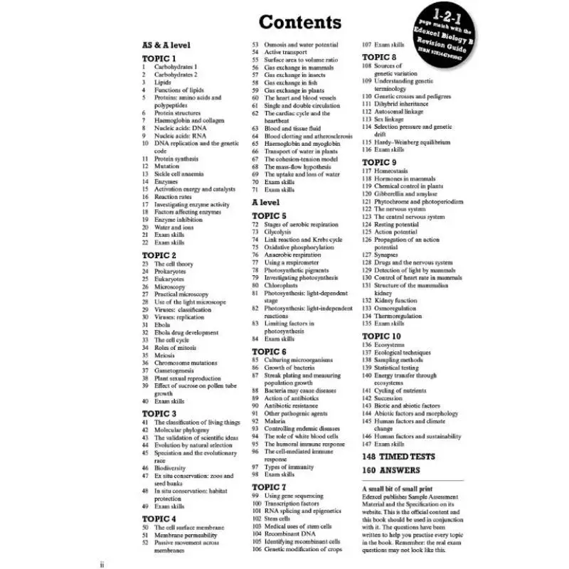 Pearson REVISE Edexcel ASA Level Biology Revision Workbook  2025 And 2026 Exams Ann Skinner Pearson Education 9781447989936 Book