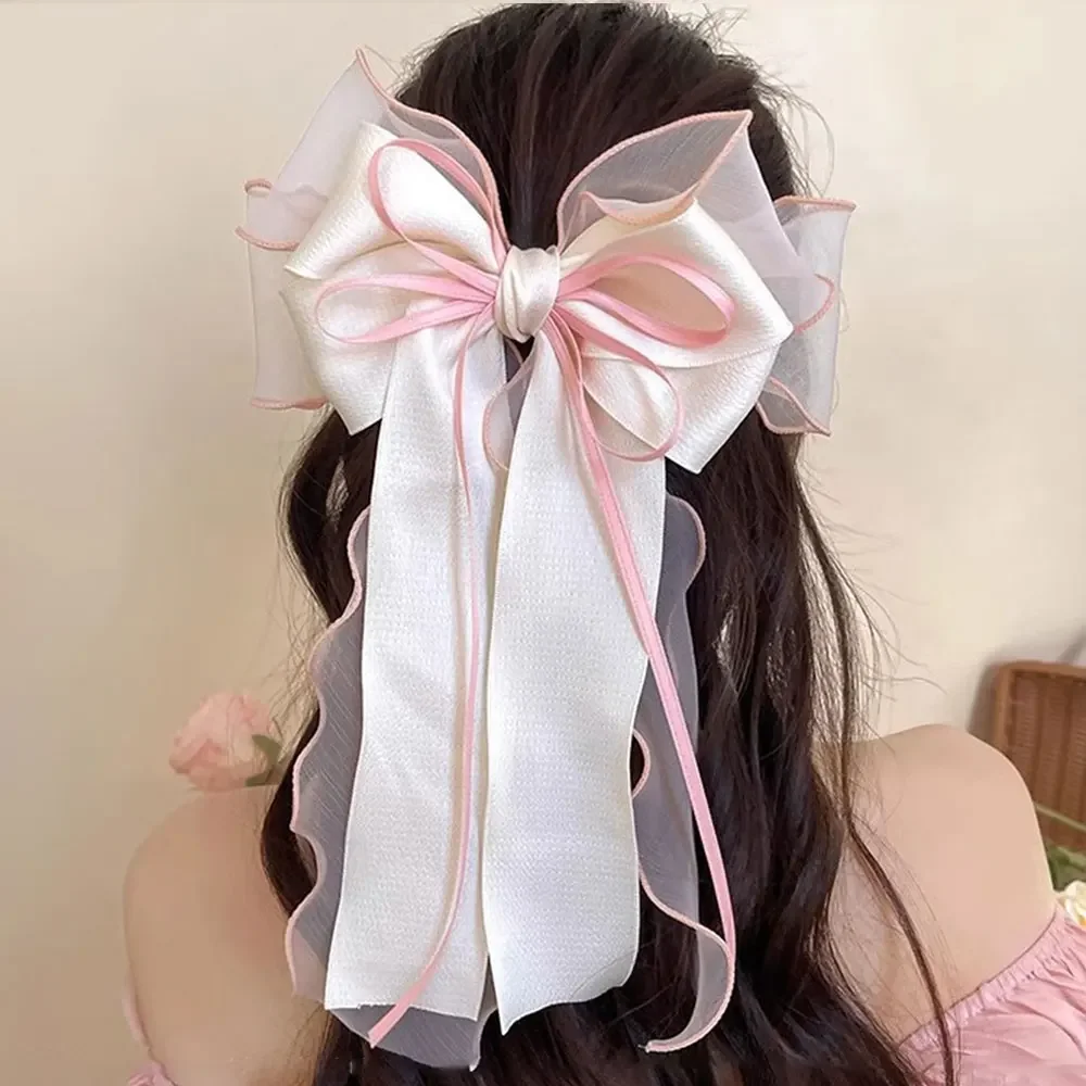 Elegante große Haarspangen mit Spitze und Schleifenband für Frauen und Mädchen, Valentinstag- und Hochzeitsaccessoires – Detail 16