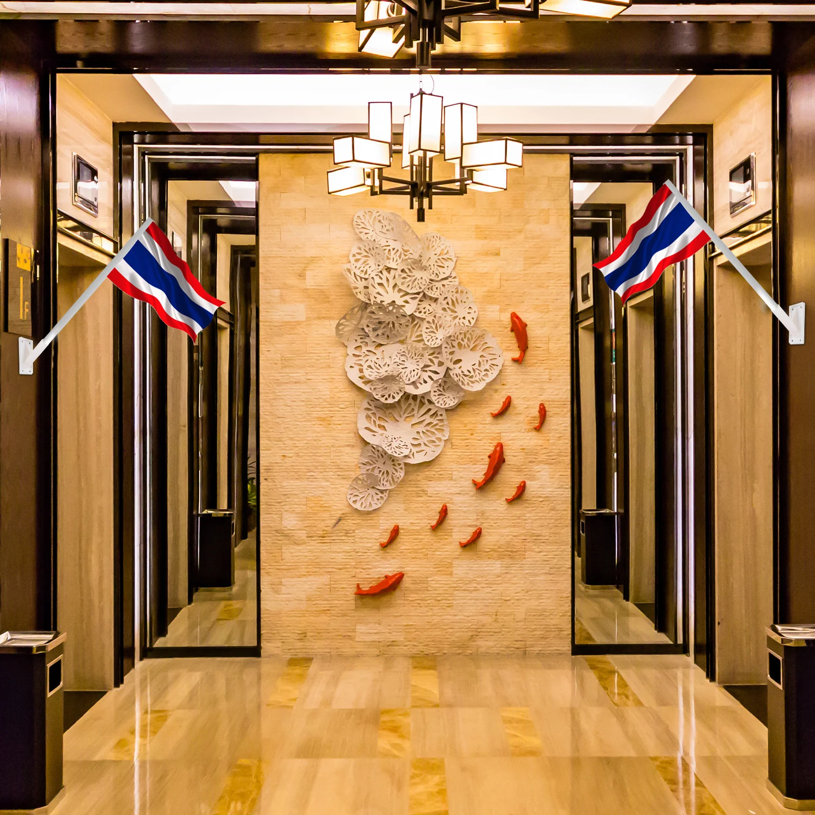 

2Pcs Flag Bracket for Outside Wall Adhesive Mounting Holder Heavy Duty Flagpole Support All Angles Windproof Design