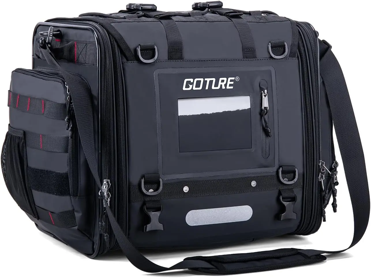 Motorcycle Rear Seat Tail Bag, 50L-70L Expandable 1000D Luggage Bag for Touring Cruisers, Includes Rain Cover & Straps