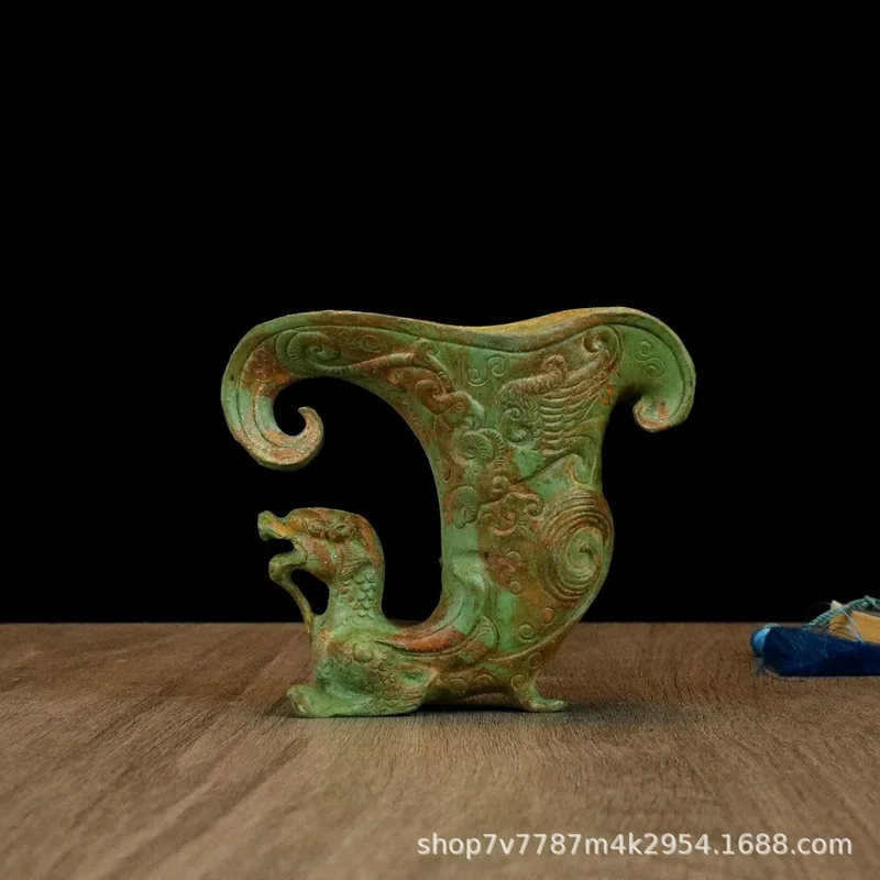 Brass alloy craftwork auspicious beast cup home living room decorative ornament