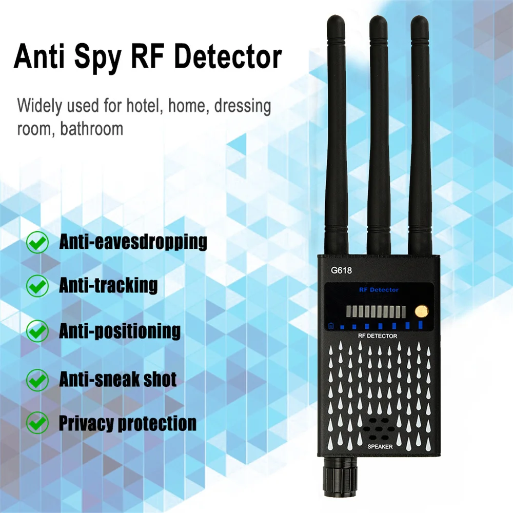 Imagem -05 - Wireless rf Signal Detector Dispositivo Gsm Localizador Gps Tracker Finder Proteger a Privacidade Anti Wiretapping Spy-câmera Detectar Scanner