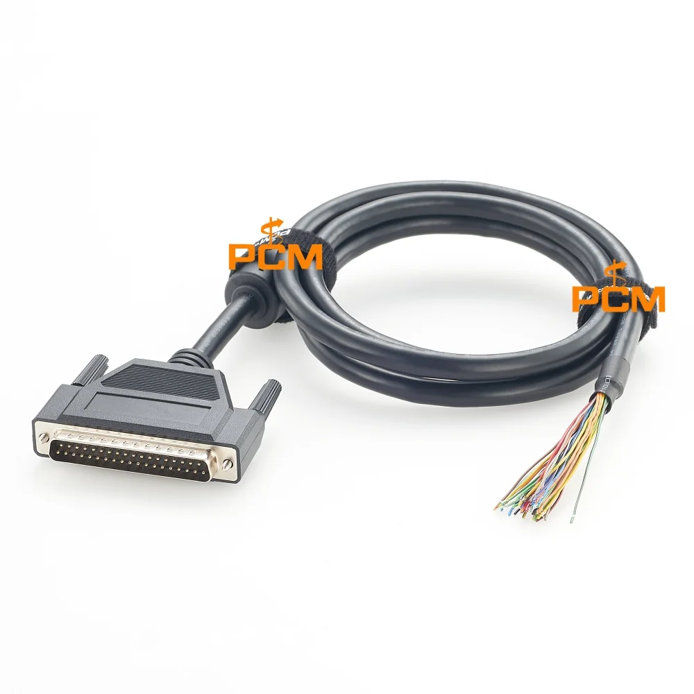 DB37 Male D Sub 37Pin Cable to Open End Wire Breakout Harness for PLC Industrial Automation I O Signal Control System