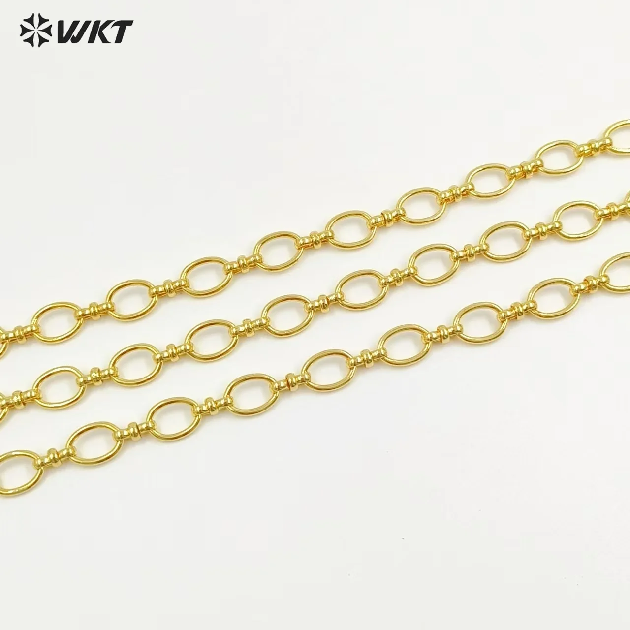 WT-BC244 Hot Selling Big O Letter Shape Yellow Brass Smooth And Flat Chain Finding Accessory 5 Meters For Sale
