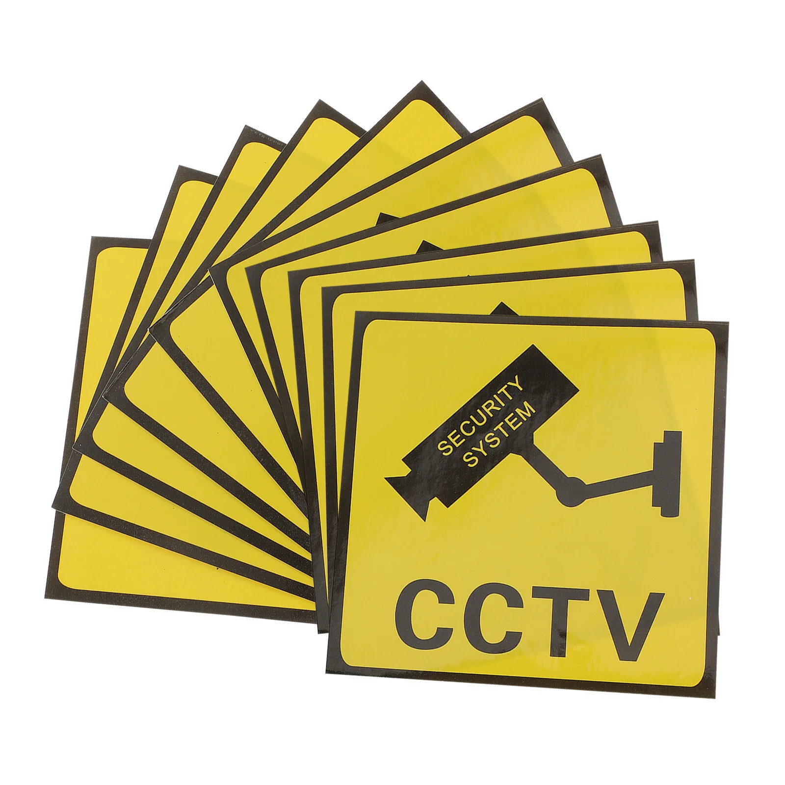 10pcs Camera Monitoring Sticker Self-Adhesive Video Warning Decal For Home Office Porch Security Surveillance Sign School Safety