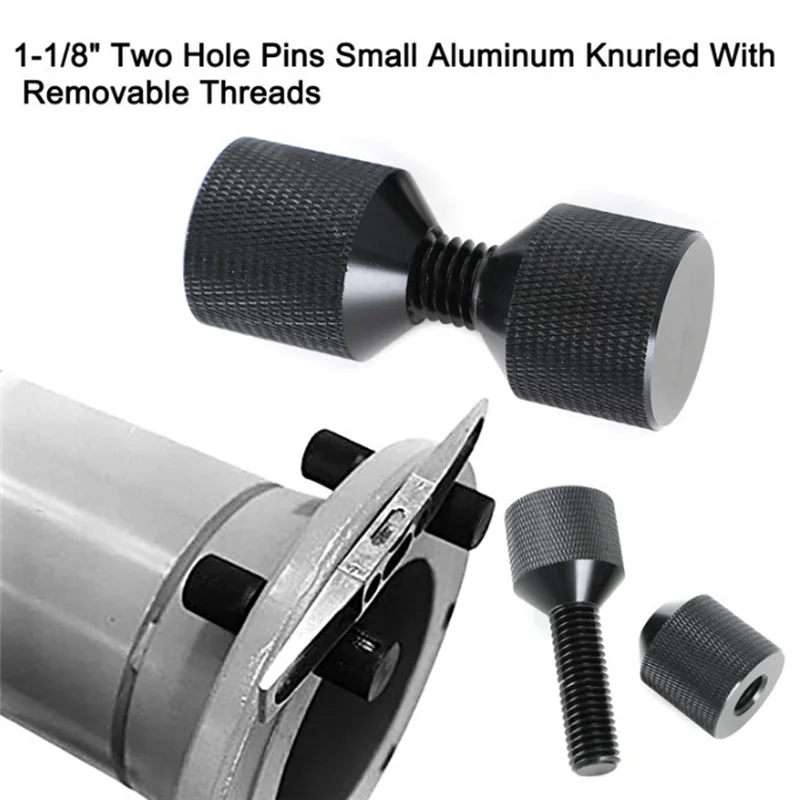 A64K 1-1/8Inch Two Hole Pins Aluminum Construction 2 Hole Flange Alignment Pin With Anodized Oxide Durable Easy Install Black 4P