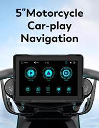 5Inch Motorcycle GPS Navigation IPX8 Waterproof wireless Carplay Display Screen Portable Motorcycle Android Auto Monitor Dual BT