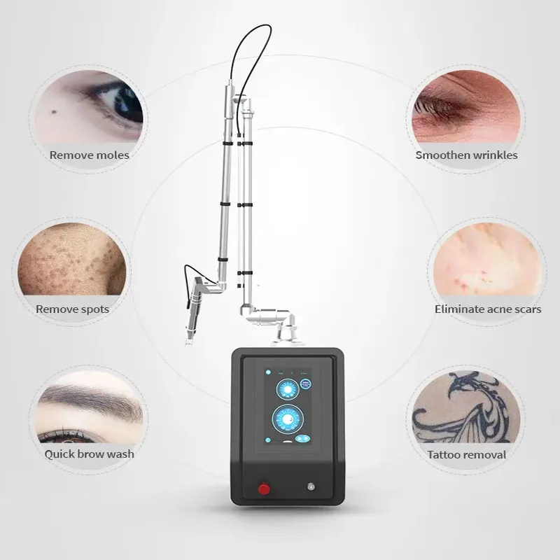 Portable Super Picosecond 532nm 785nm 1064nm new for tattoo removal skin whitening remove freckle removal machine