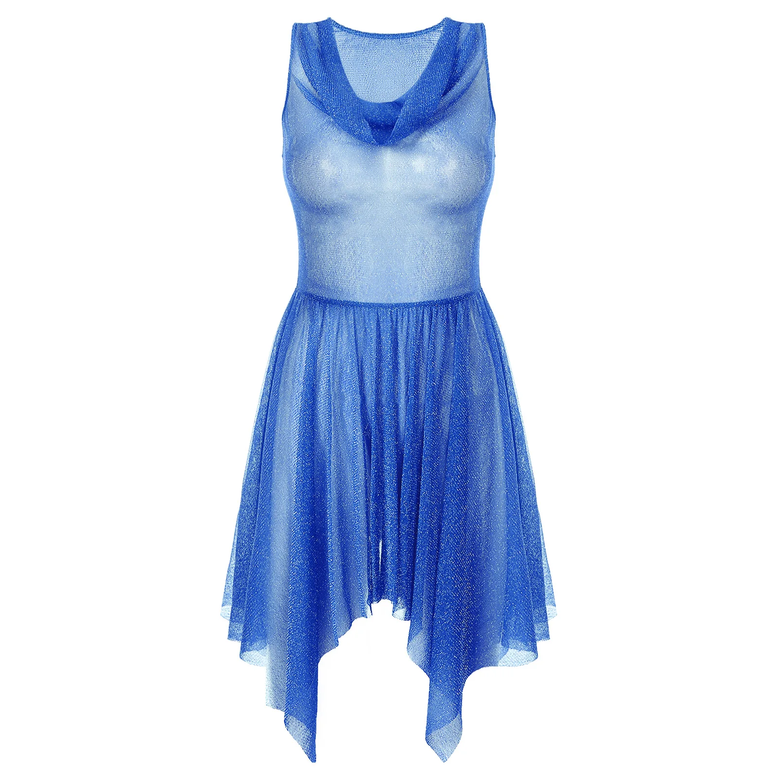 Robe de danse de culte liturgique transparente scintillante pour femmes, robe de danse lyrique moderne, costume de performance de salle de Rh, chorale d'église