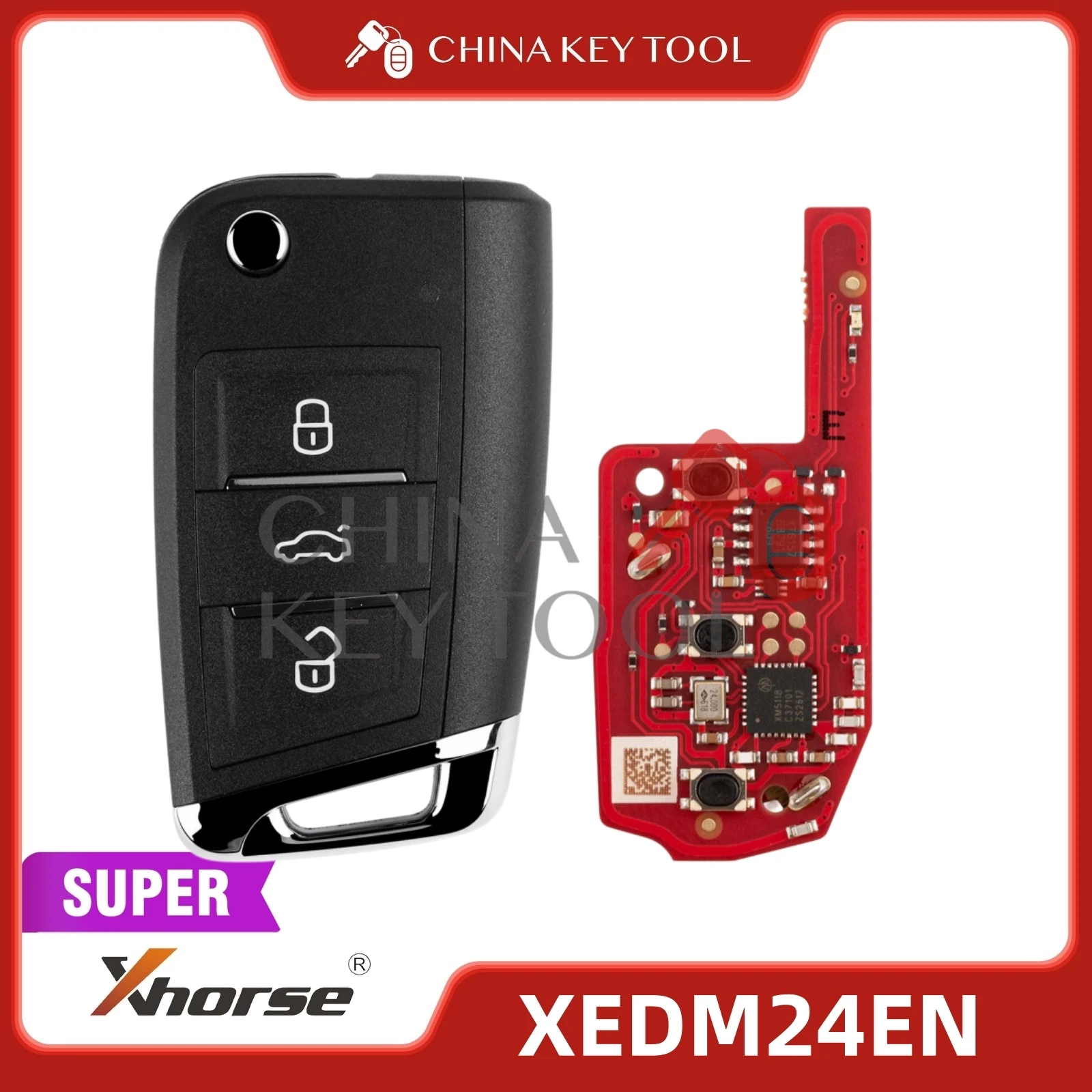 Xhorse Super Remote Key MQB Style 3 Buttons Built-in Super Chip XEMQB1EN XEDM24EN Global Version