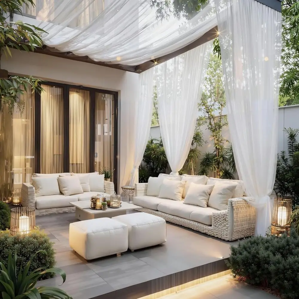 Breathable Garden Mesh Curtain Outdoor Mosquito Shield Patio Netting White Black Fabric Screen For Porch Gazebo DIY Hanging