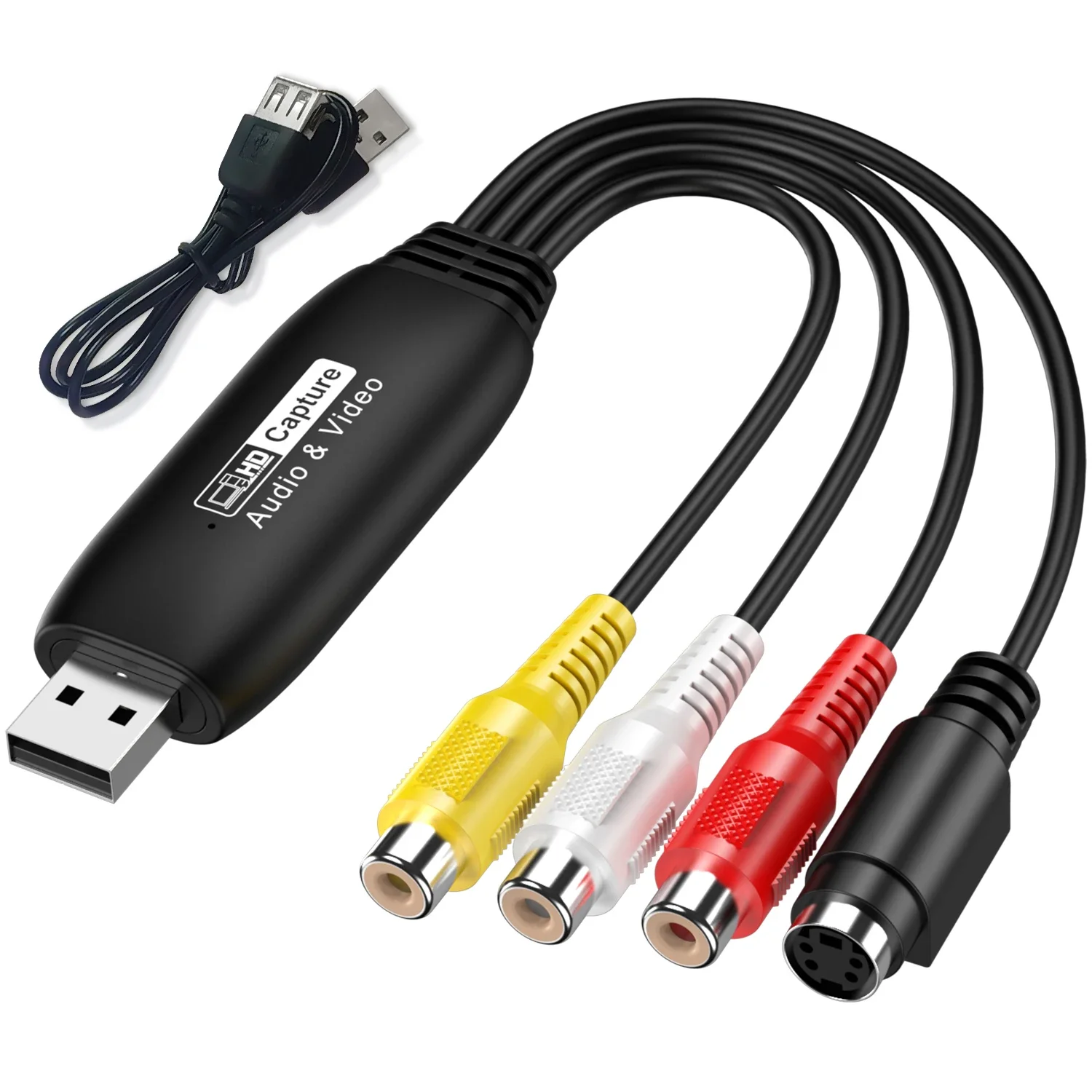 USB 2.0 Video Converter Audio Capture Card VHS VCR TV to Digital Converter For Windows Mac Linux