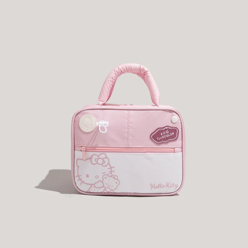 Sanrio hello kitty bonito saco de cosméticos de higiene pessoal kulomie impressão dos desenhos animados grande capacidade saco de armazenamento de roupas de viagem