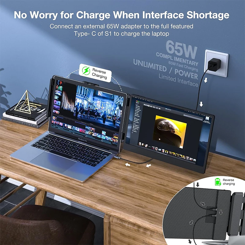 S1 Dizüstü Bilgisayar Ekran Ge - Dual Screen Portable Monitor Extender incelemesi ve fiyatı