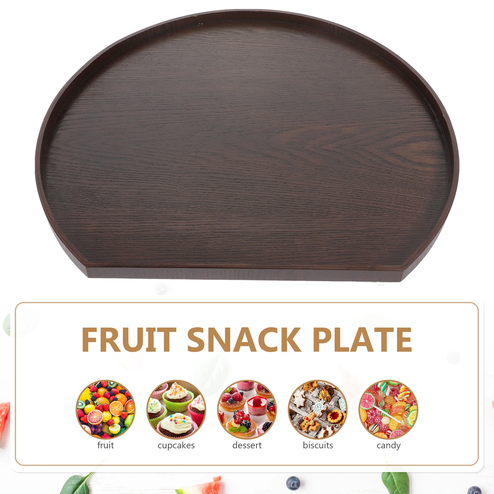 

Vintage Wooden Serving 36x32x1.5cm Large Capacity Fruit Plate Decorative Tray for Tea Party Home Hotel Use Wood Tray Plates