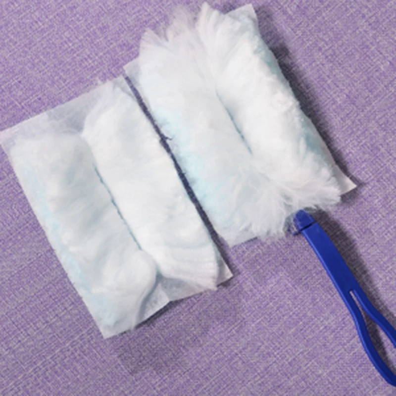 Disposable Electrostatic Dust Duster Blue Fluffy Fiber Brush Head Compatible Feather Duster Household Desk Cleaning tool