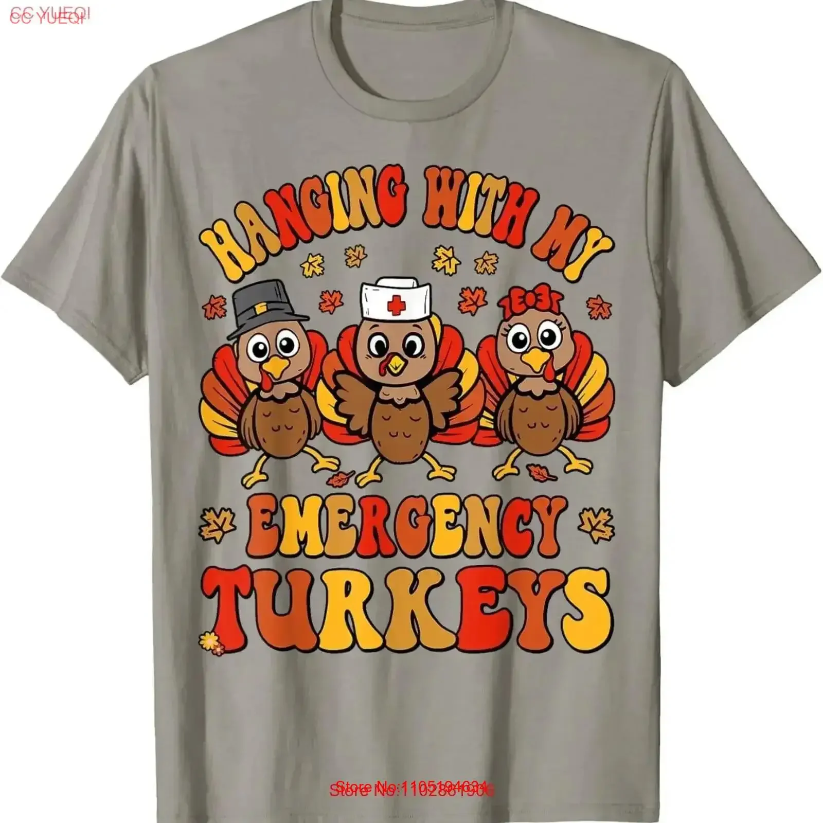ER Nurse Thanksgiving Turkeys Emergency Department Fall T Shirt Sweat vintage Washed Top For Everyday Wear Soft Comfortable