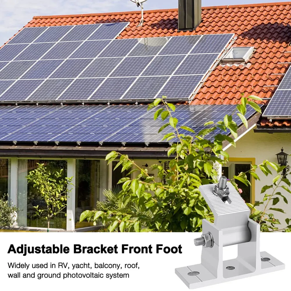 4Sets Solar Panel Brackets, 15-30° Adjustable Pv Module Brackets, Solar Mountings, Flat Roof, Mounting Solar Module