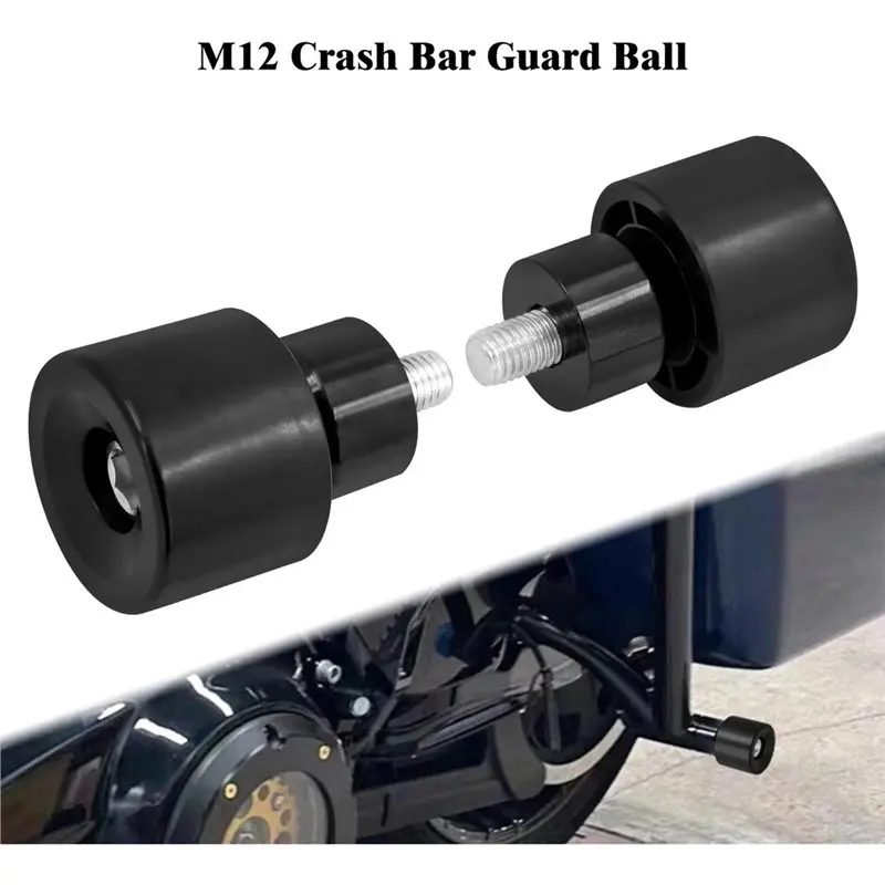 ABOK-For Softail Touring Dyna Sportster FLHR FLHT Compatible Motorcycle Crash Bar Protector Ball Saddlebag Bumper Bal