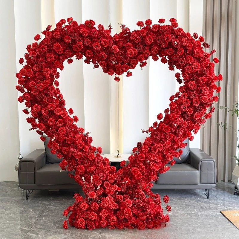 

Wedding props wrought iron luminous heart-shaped background arch stage layout background