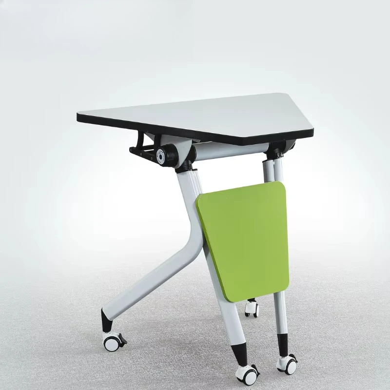 Folding fan-shaped training table Long movable student guidance class table and chair combination