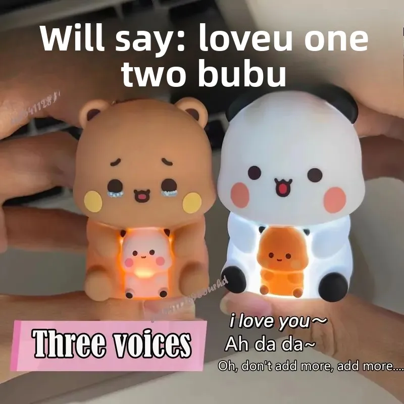 

Новый Bubu Dudu Can Say I Love You, голосовые игрушки, брелок с 3-голосами, украшение для сумки, подарки для пары с ночником
