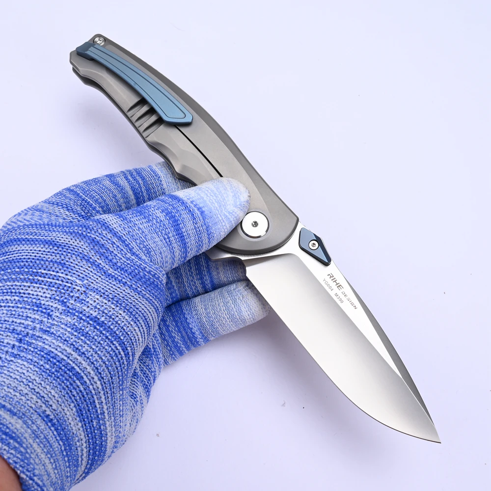 YANGGE RIHE Design YG004 coltello pieghevole M390 lama TC4 manico in titanio campeggio pesca all'aperto tattiche di escursionismo sopravvivenza strumenti EDC