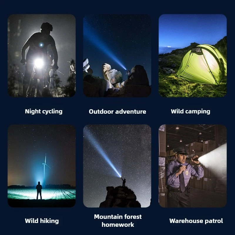 High Power LED Flashlight Strong Light Lantern USB Rechargeable Long Range Tactical Torch Most Powerful Lamp For Fishing Hunting