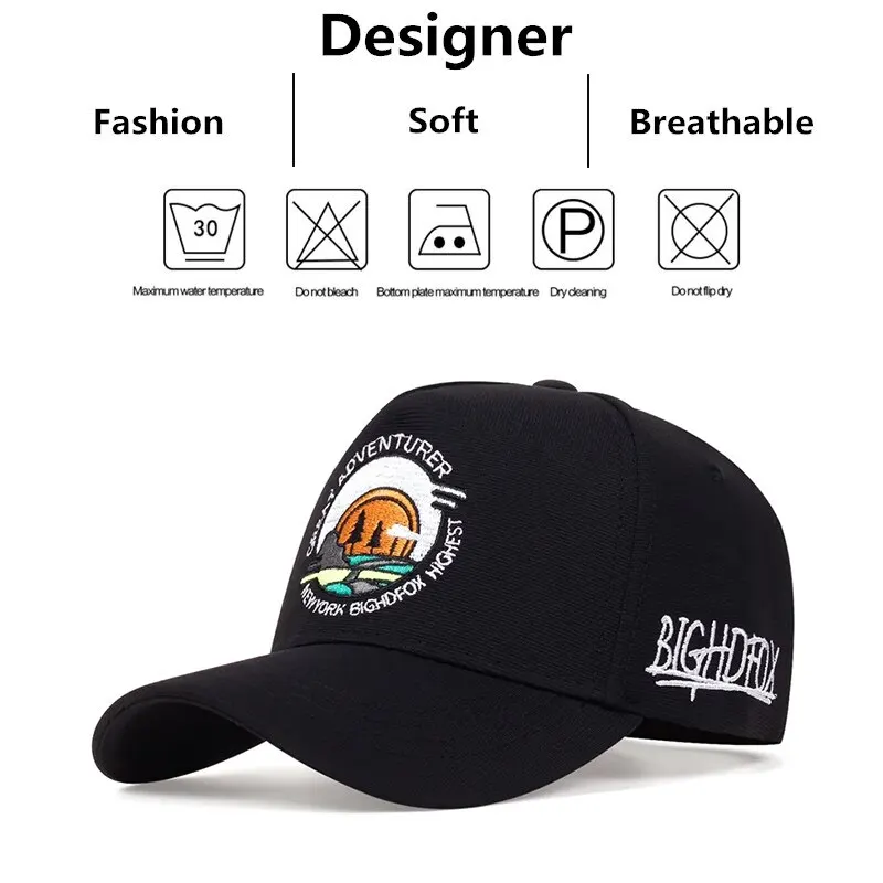 Unisex Sunset Pattern Letter Embroidery Baseball Caps Spring and Autumn Outdoor Adjustable Casual Hats Sunscreen Hat