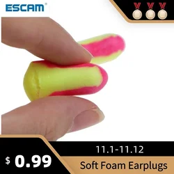 ESCAM-Tapones desechables de espuma suave para los oídos, protectores de oídos para dormir a prueba de ronquidos, sin cordones, 10 pares