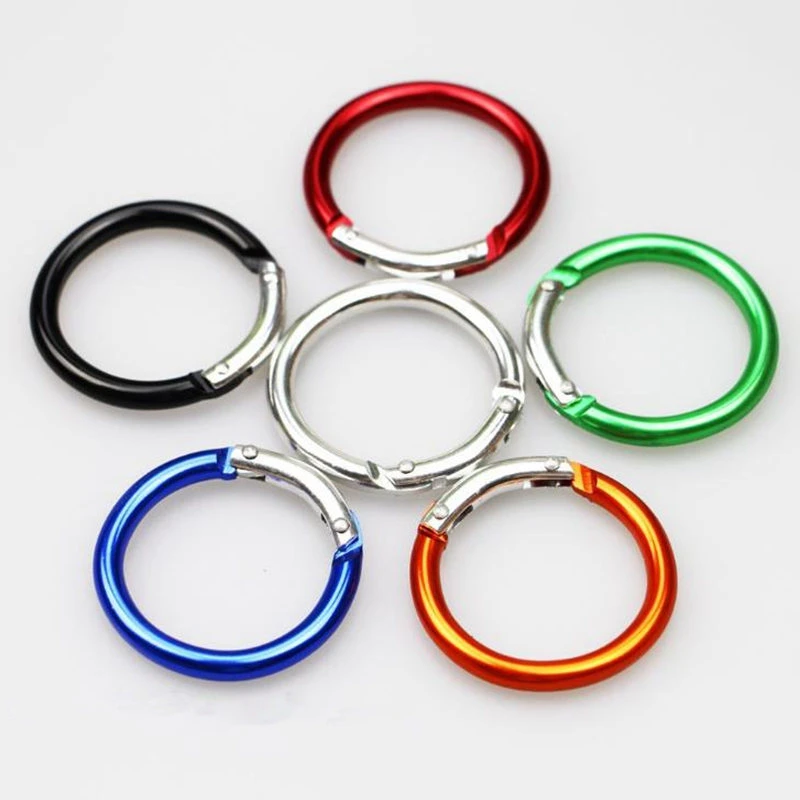 

Aluminum Alloy Key Ring Bottle Hook Round Carabiner Spring Snap Clip Hooks Mountaineering Buckle Keychain