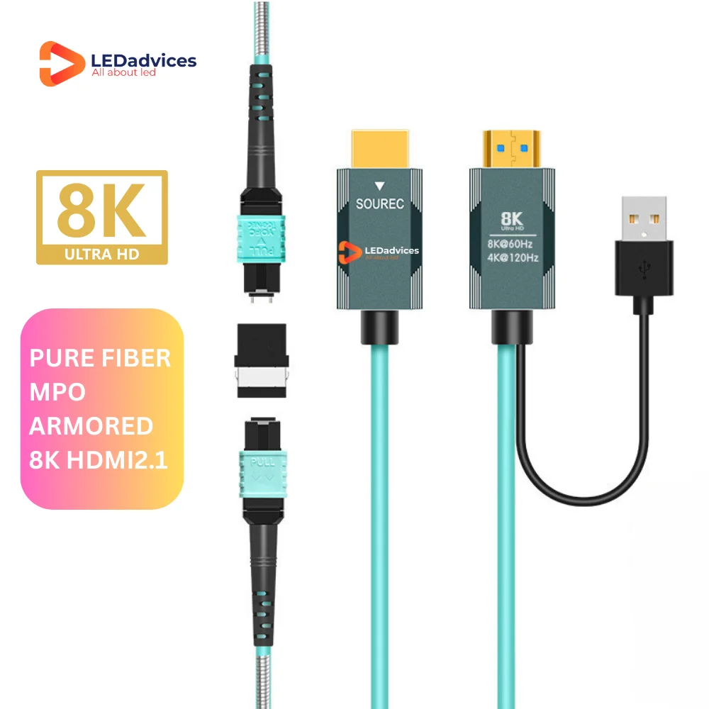 

Оптоволоконный кабель MPO Pure Fiber 8K, 250 м, бронированный HDMI2.1, AOC, OM3, 6-ядерный, 48 Гбит/с, 8K/60 Гц, 4K/120 Гц HDR и 3D, Plug & Play, EMI