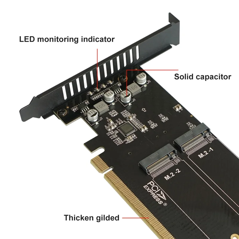 Imagem -06 - Placa de Expansão Pci Express com Dissipador Adaptador Pcie para m2 Pcie X16 Portas m2 Nvme m Key Ssd Pci