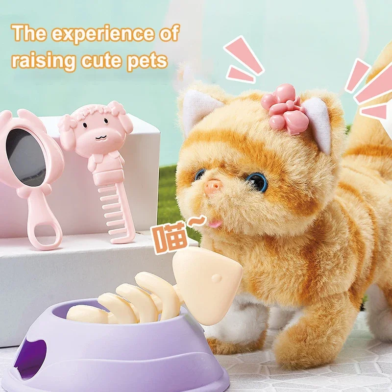 New 13PCS Boxed Electronic Plush Pet Cat Toy Set Children\'s Simulation Electric Plush Kitten Toy Children\'s Birthday Gift