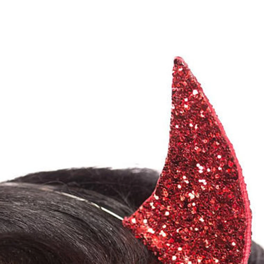 

3pcs Halloween Sequin Horn Hairband Costume Accessory Headdress For Masquerade Cosplay Party Red Black Blue