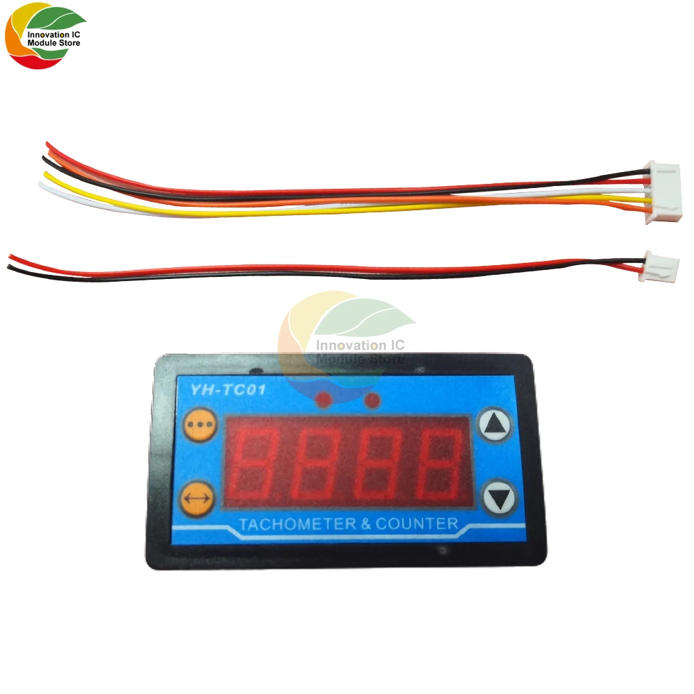 DC9-24V 4 Digital Tachometer High-Precision LED Digital Speed Meter and Hall Proximity Switch Sensor YH-TC01