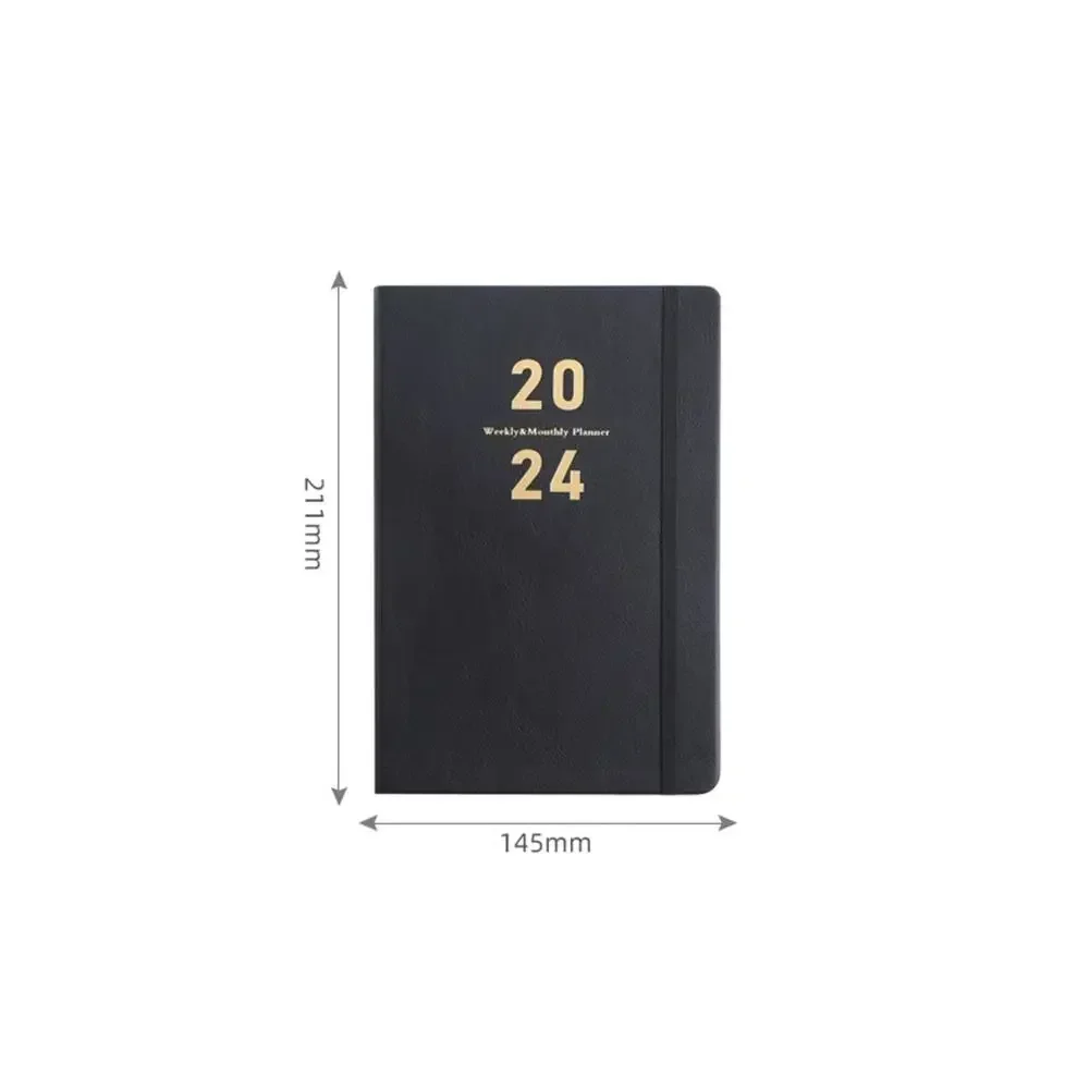 

Diary Date 2024 Creative Book PU Calendar Portable Desktop Planner Reminder Agenda Notepads