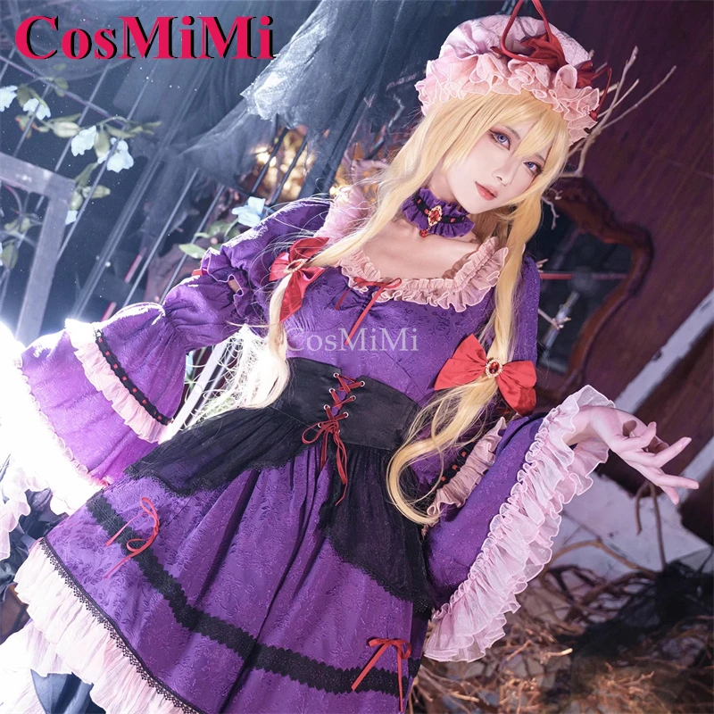 Cosmimi ชุดคอสเพลย์ผู้หญิงเกม touhou, Yakumo Yukari ชุดทางการหวานสวยชุดคาร์นิวัลชุดสวมบทบาท S-XL ใหม่