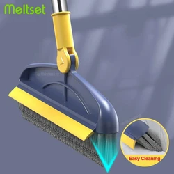 2 In 1 Broom Cleaner Long Handle Cleaning Brush Removable Wiper Floor Tile Corner Gap Cleaner Household Cleaning Tools