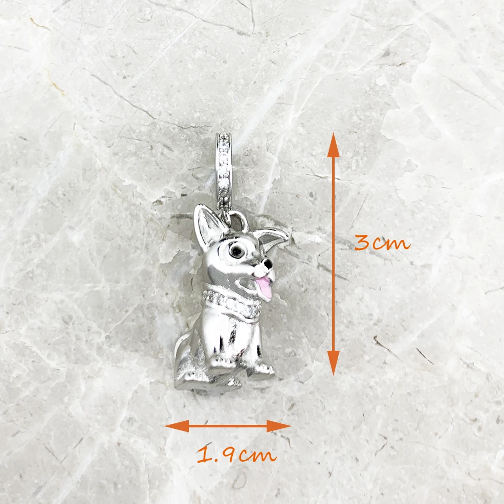 New Charm Pendant Corgi Dog 925 Sterling Silver Fashion Jewelry For Woman Cute Gift