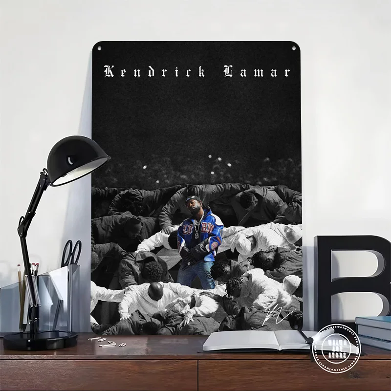 Kendrick Lamar 3D Texture Metal Poster Customized Wall Art Tin Sign Gift for Mancave Vintage Decor Room Decorating Interior Home